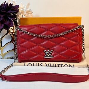 Gorgeous Louis Vuitton Go 14 Quilted Bag Red